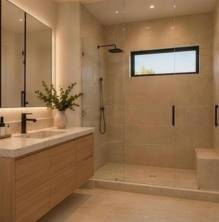 Interior concept: primary bath, third floor